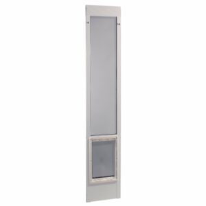 Ideal Pet Products Aluminum Pet Patio Door, Adjustable Height 77-5/8" to 80-3/8", 10-1/2" x 15" Flap Size, White