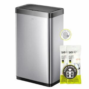 EKO Mirage X 80 Liter / 21.1 Gallons Motion Sensor Trash Can, Automatic Large Kitchen Trash Can Touchless, Stainless Steel