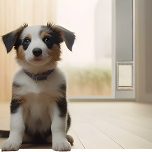 Ideal Pet Products 75" Fast Fit Aluminum Pet Patio Door, Medium, 7" x 11.25", White