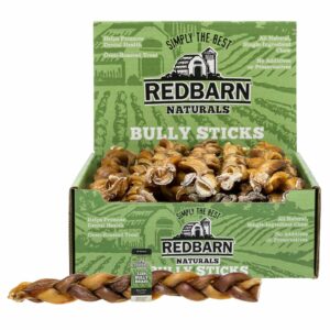Redbarn Pet Products 12" Braided Bully Sticks for Dogs, Pack of 25